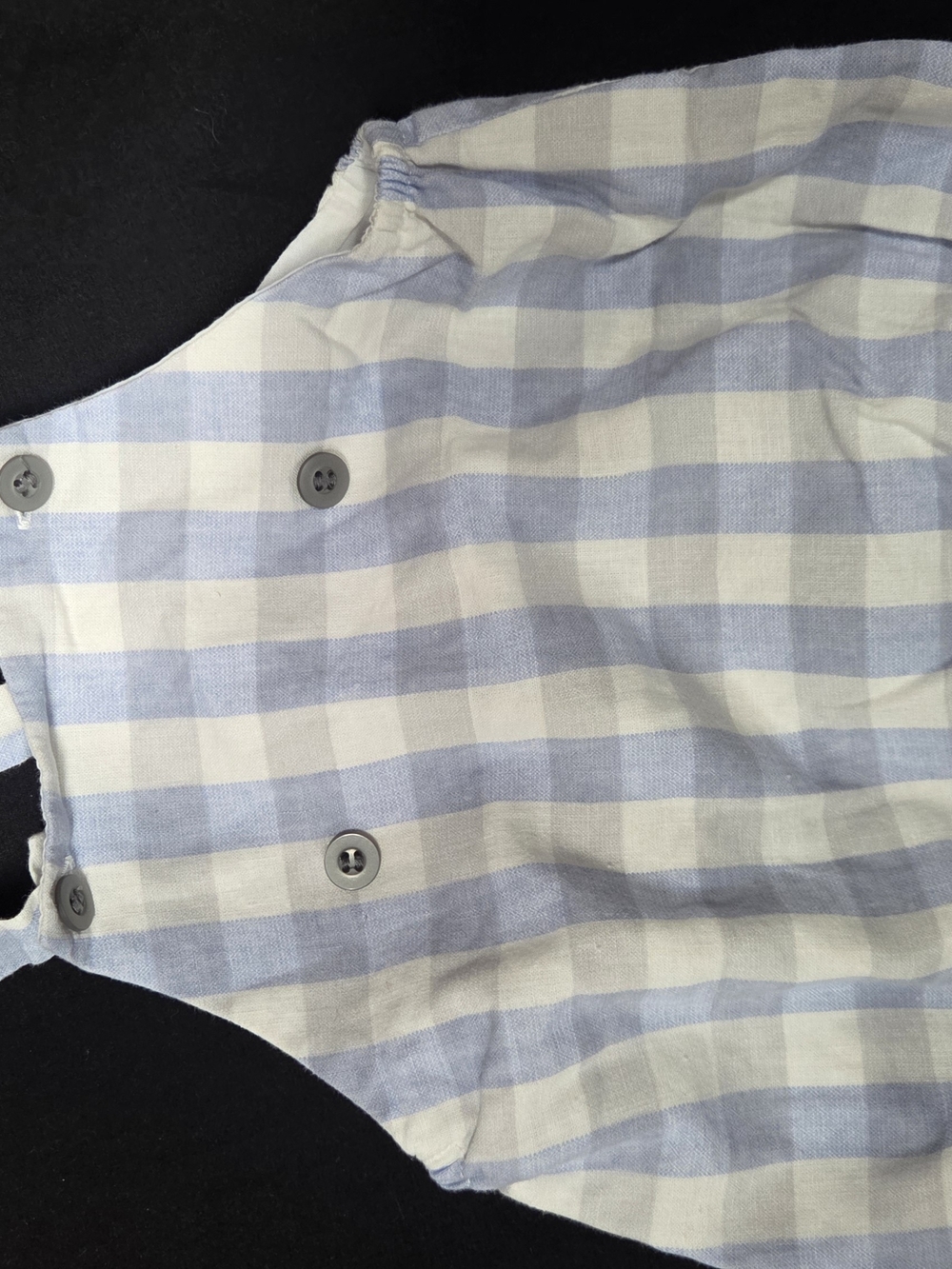 Mayoral Newborn Baby Blue White Striped Linen Blend Romper Jumpsuit Size 18M